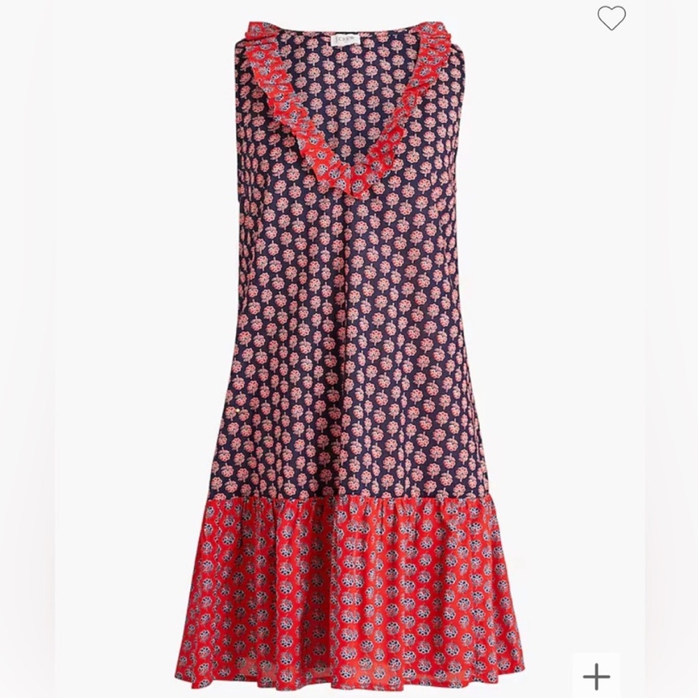 J. Crew summer sleeveless flowers floral a-line tiered mini dress XS